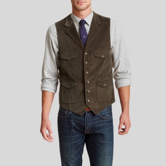 Flynt Winfield Corduroy Six Button Notch Lapel Vest - Picture 1 of 15